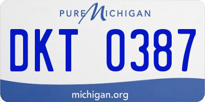 MI license plate DKT0387
