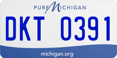 MI license plate DKT0391