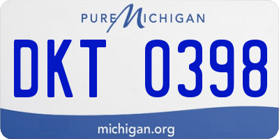 MI license plate DKT0398