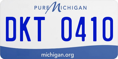 MI license plate DKT0410