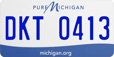MI license plate DKT0413