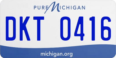 MI license plate DKT0416
