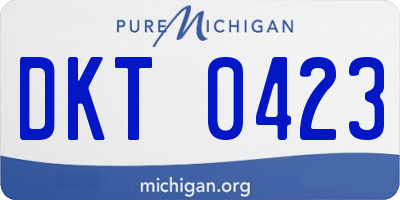MI license plate DKT0423
