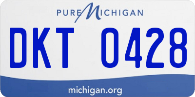 MI license plate DKT0428