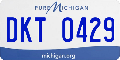 MI license plate DKT0429