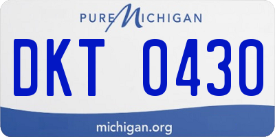 MI license plate DKT0430