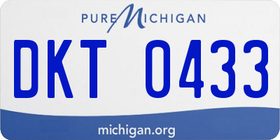 MI license plate DKT0433