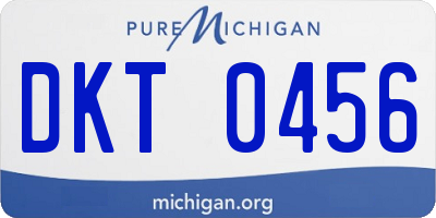 MI license plate DKT0456