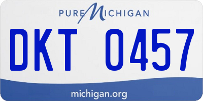 MI license plate DKT0457