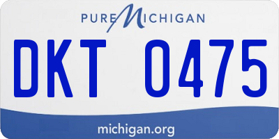 MI license plate DKT0475