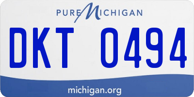 MI license plate DKT0494