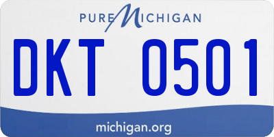 MI license plate DKT0501
