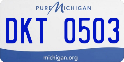 MI license plate DKT0503