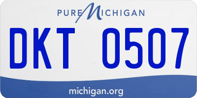 MI license plate DKT0507