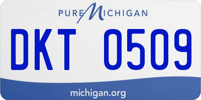 MI license plate DKT0509