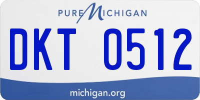 MI license plate DKT0512