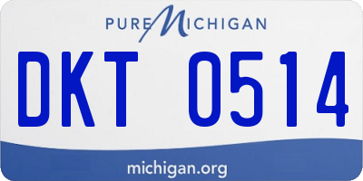 MI license plate DKT0514