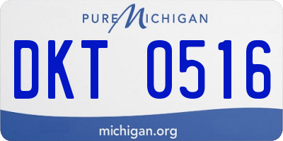 MI license plate DKT0516