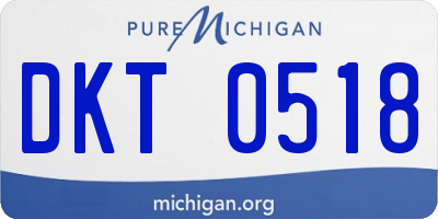 MI license plate DKT0518