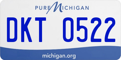 MI license plate DKT0522