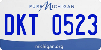 MI license plate DKT0523