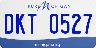 MI license plate DKT0527