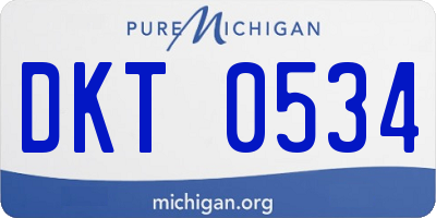MI license plate DKT0534