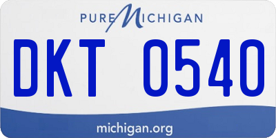 MI license plate DKT0540