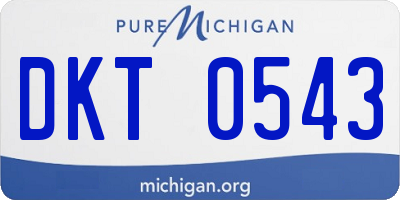 MI license plate DKT0543