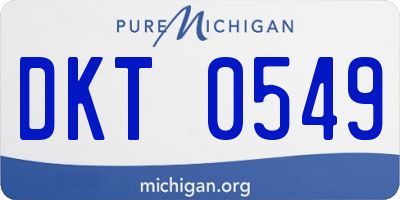 MI license plate DKT0549