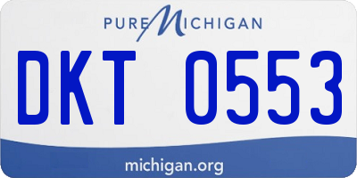 MI license plate DKT0553