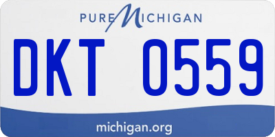 MI license plate DKT0559