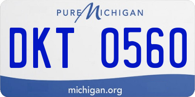 MI license plate DKT0560
