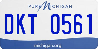 MI license plate DKT0561