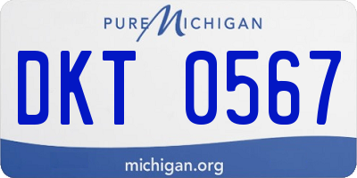 MI license plate DKT0567