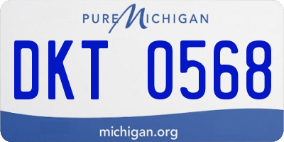 MI license plate DKT0568