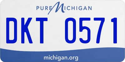 MI license plate DKT0571