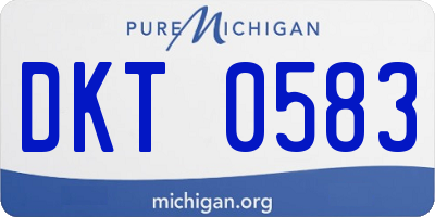 MI license plate DKT0583
