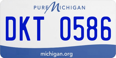MI license plate DKT0586