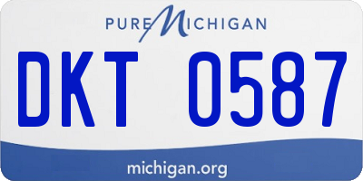 MI license plate DKT0587