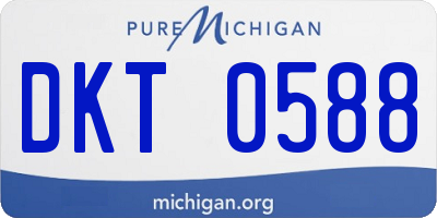 MI license plate DKT0588