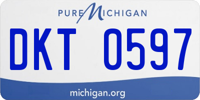 MI license plate DKT0597
