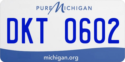 MI license plate DKT0602