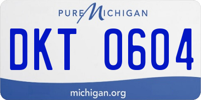 MI license plate DKT0604