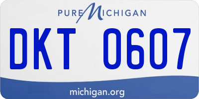 MI license plate DKT0607
