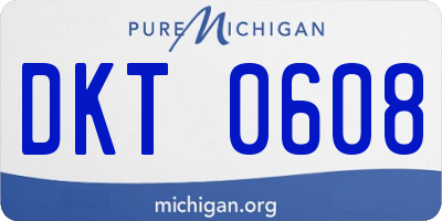 MI license plate DKT0608