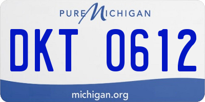 MI license plate DKT0612