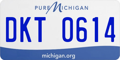 MI license plate DKT0614