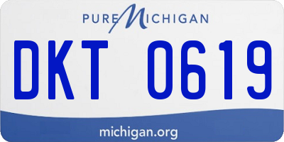 MI license plate DKT0619
