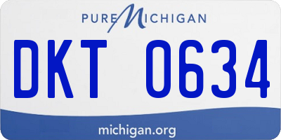MI license plate DKT0634